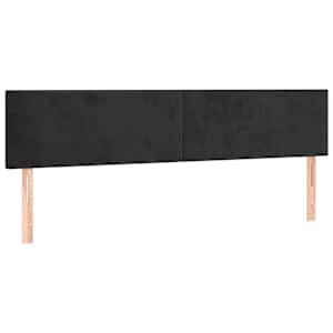 Čelo postele 2 ks černé 100x5x78/88 cm samet - obrázek 2