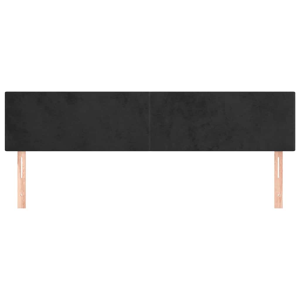 vidaXL Hoofdborden 200x5x78/88 cm fluweel zwart, foto 2