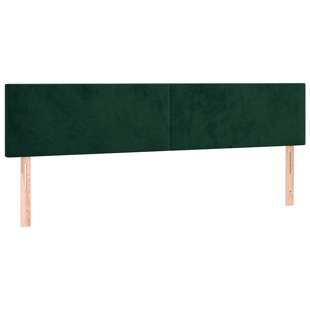 vidaXL Hoofdborden 200x5x78/88 cm fluweel donkergroen groen, foto 3