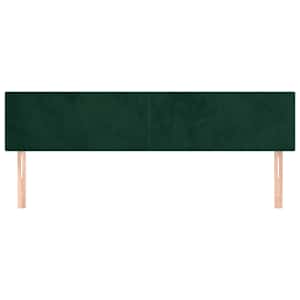 Čelo postele tmavě zelené 100x5x78/88 cm samet - obrázek 3