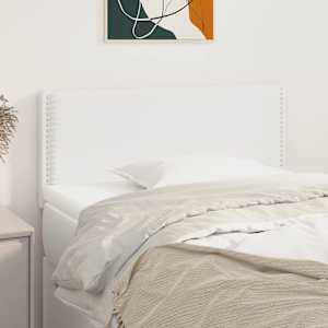 Čelo postele bílé 80 x 5 x 78/88 cm umělá kůže - obrázek 1
