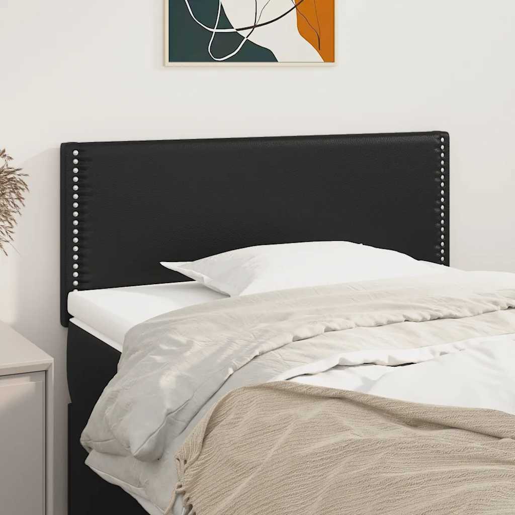 vidaXL Tăblie de pat, negru, 90x5x78/88 cm, piele ecologică