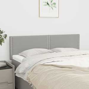 Čela postele 2 ks světle šedá 72 x 5 x 78/88 cm textil - obrázek 1