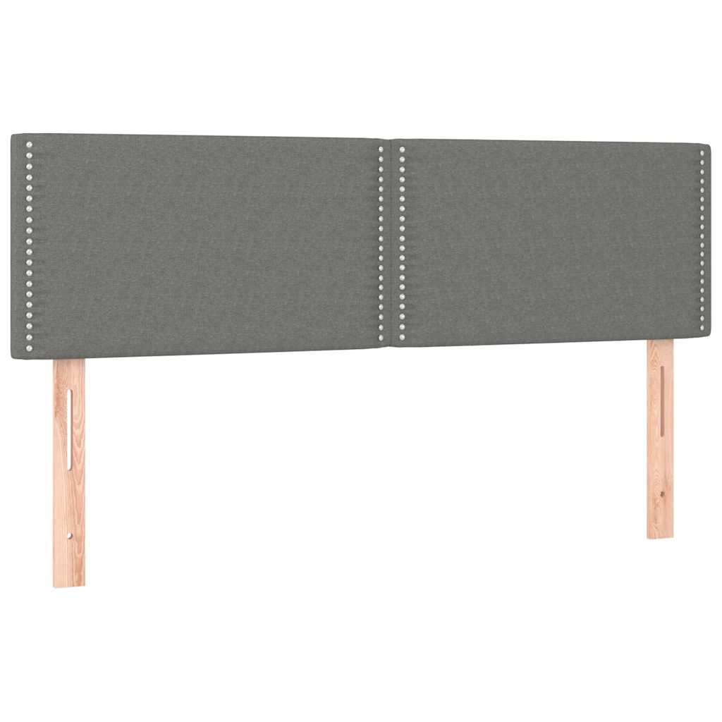 vidaXL Hoofdborden 144x5x78/88 cm stof donkergrijs grijs, foto 3