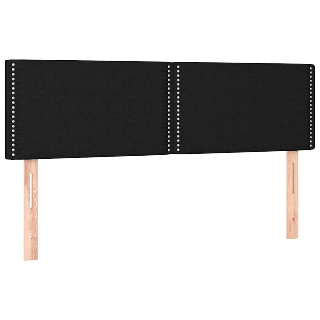 vidaXL Čela postele černá 144x5x78/88 cm látka