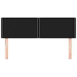 Čela postele 2 ks černá 72 x 5 x 78/88 cm textil - obrázek 3