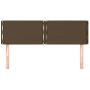 Čela postele 2 ks tmavě hnědá 72 x 5 x 78/88 cm textil - obrázek 3