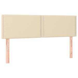 Čela postele 2 ks krémová 72 x 5 x 78/88 cm textil - obrázek 2
