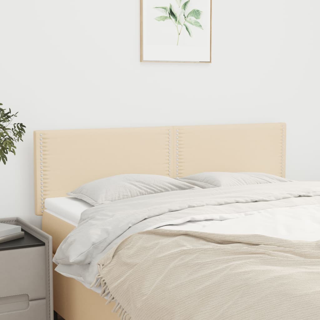 Têtes de lit 2 pcs Crème 72x5x78/88 cm Tissu