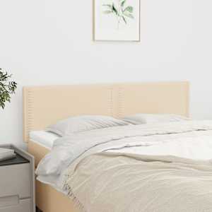 Čela postele 2 ks krémová 72 x 5 x 78/88 cm textil - obrázek 1