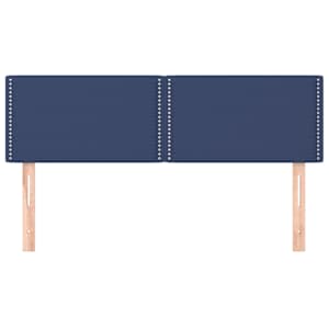 Čela postele 2 ks modrá 72 x 5 x 78/88 cm textil - obrázek 3