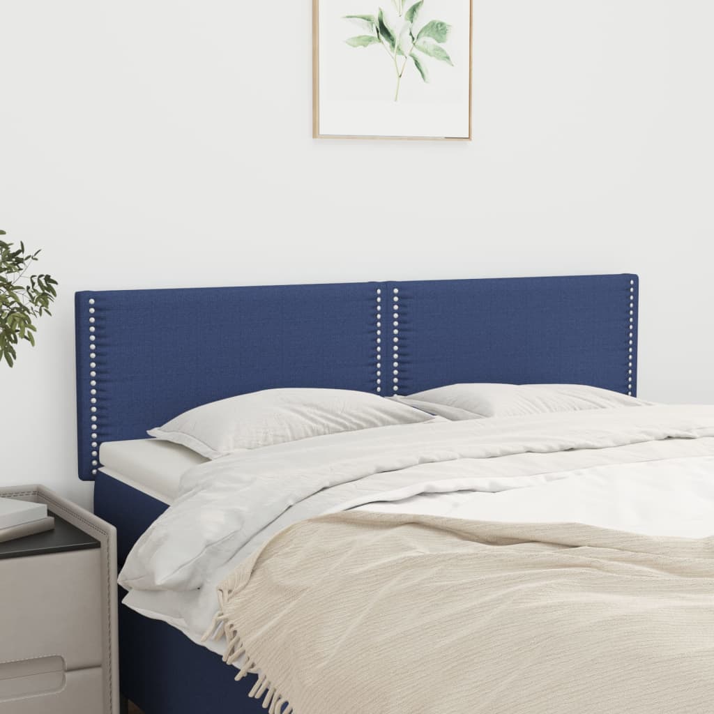 vidaXL Tăblii de pat, 2 buc., albastru, 72x5x78/88 cm, textil