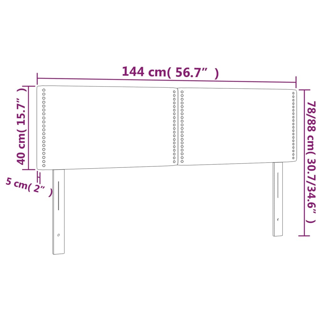 Čela postele 2 ks bílá 72 x 5 x 78/88 cm umělá kůže