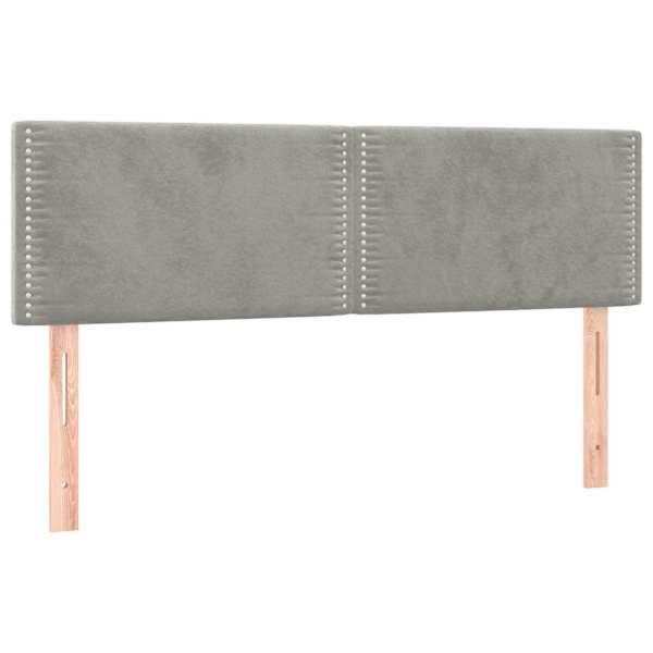 vidaXL voodipeatsid, helehall, 144x5x78/88 cm, samet