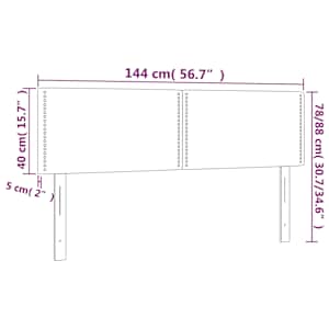Čela postele 2 ks tmavě šedá 72 x 5 x 78/88 cm samet - obrázek 8