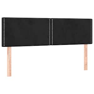 Čela postele 2 ks černá 72 x 5 x 78/88 cm samet - obrázek 2