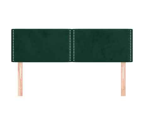 vidaXL Hoofdborden 144x5x78/88 cm fluweel donkergroen