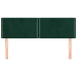 Čela postele 2 ks tmavě zelená 72 x 5 x 78/88 cm samet - obrázek 3