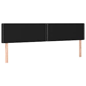 Čelo postele 2 ks černé 80 x 5 x 78/88 cm textil - obrázek 2