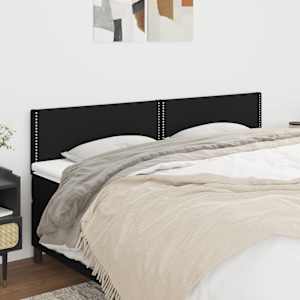 Čelo postele 2 ks černé 80 x 5 x 78/88 cm textil - obrázek 1