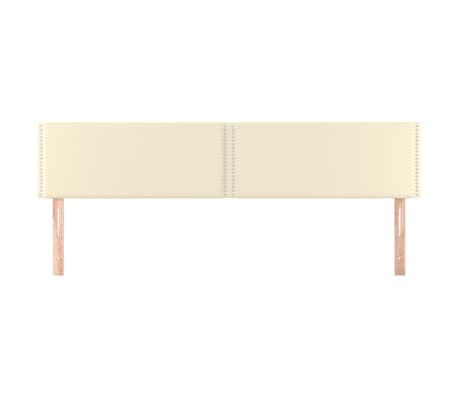 vidaXL Tăblii de pat, 2 buc., crem, 80x5x78/88 cm, piele ecologică
