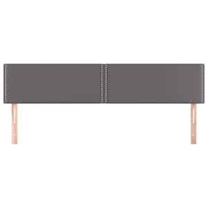 vidaXL T&ecirc;tes de lit 2 pcs Gris 80x5x78/88 cm Similicuir