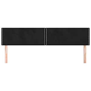 Čelo postele 2 ks černé 80 x 5 x 78/88 cm samet - obrázek 3