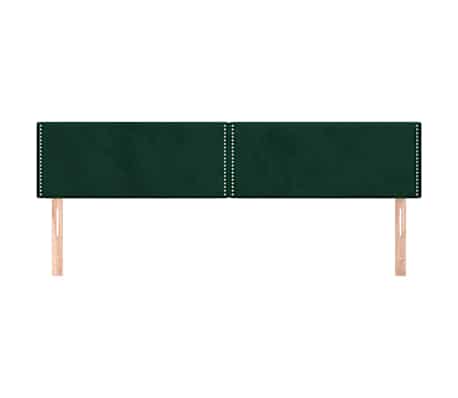 vidaXL Cabeceros 2 unidades de terciopelo verde oscuro 80x5x78/88 cm