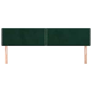 vidaXL Cabeceros 2 unidades de terciopelo verde oscuro 80x5x78/88 cm