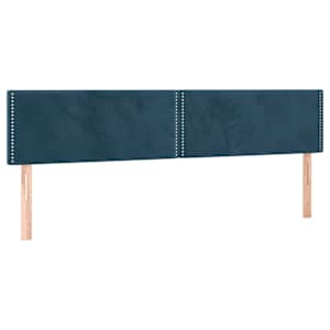 Čelo postele 2 ks tmavě modré 80 x 5 x 78/88 cm samet - obrázek 2