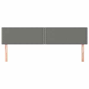 Čelo postele 2 ks tmavě šed 90x5x78/88 cm textil - obrázek 3