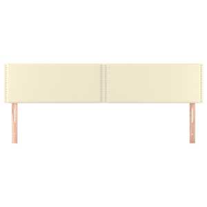 vidaXL Hoofdborden 2 st 90x5x78/88 cm kunstleer cr&egrave;mekleurig