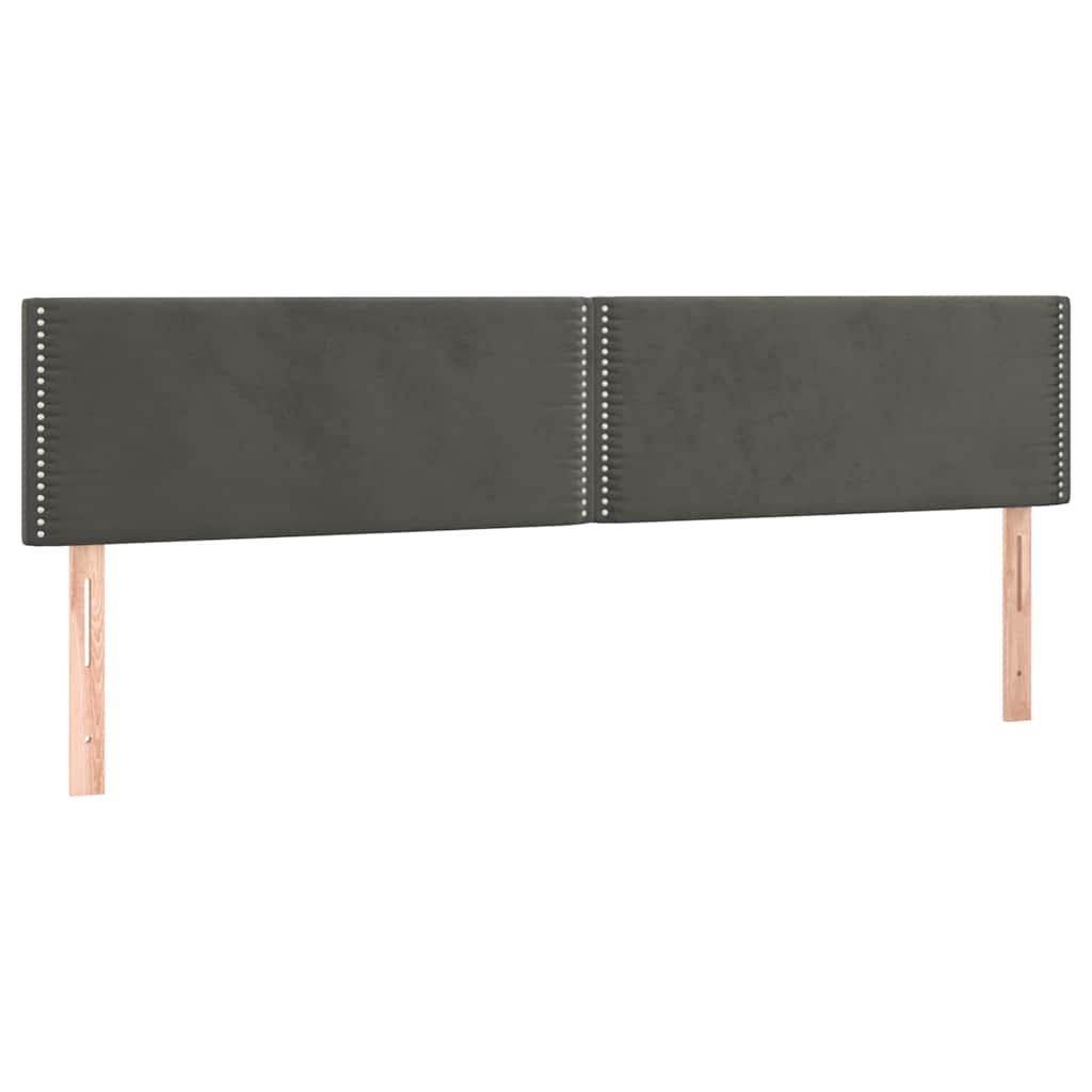 vidaXL Hoofdborden 180x5x78/88 cm fluweel donkergrijs grijs, foto 3