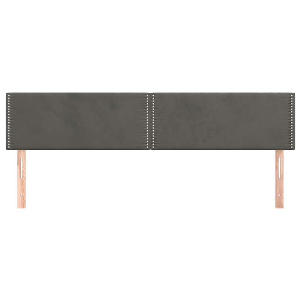 vidaXL Hoofdborden 180x5x78/88 cm fluweel donkergrijs grijs, foto 2