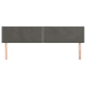 Čelo postele 2 ks tmavě šed 90x5x78/88 cm samet - obrázek 3