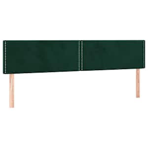 Čelo postele 2 ks tmavě zelené 90x5x78/88 cm samet - obrázek 2