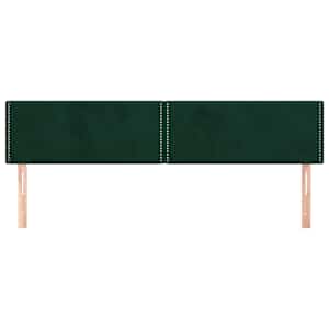 Čelo postele 2 ks tmavě zelené 90x5x78/88 cm samet - obrázek 3