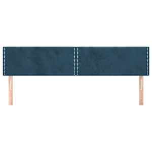 vidaXL gultas galvgaļi, tum&scaron;i zili, 180x5x78/88 cm, samts