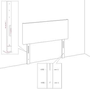 Čelo postele 2 ks krémové 100x5x78/88 cm textil - obrázek 6