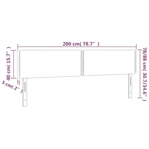 Čelo postele 2 ks krémové 100x5x78/88 cm textil - obrázek 8