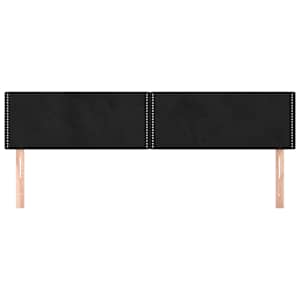Čelo postele 2 ks černé 100x5x78/88 cm samet - obrázek 3