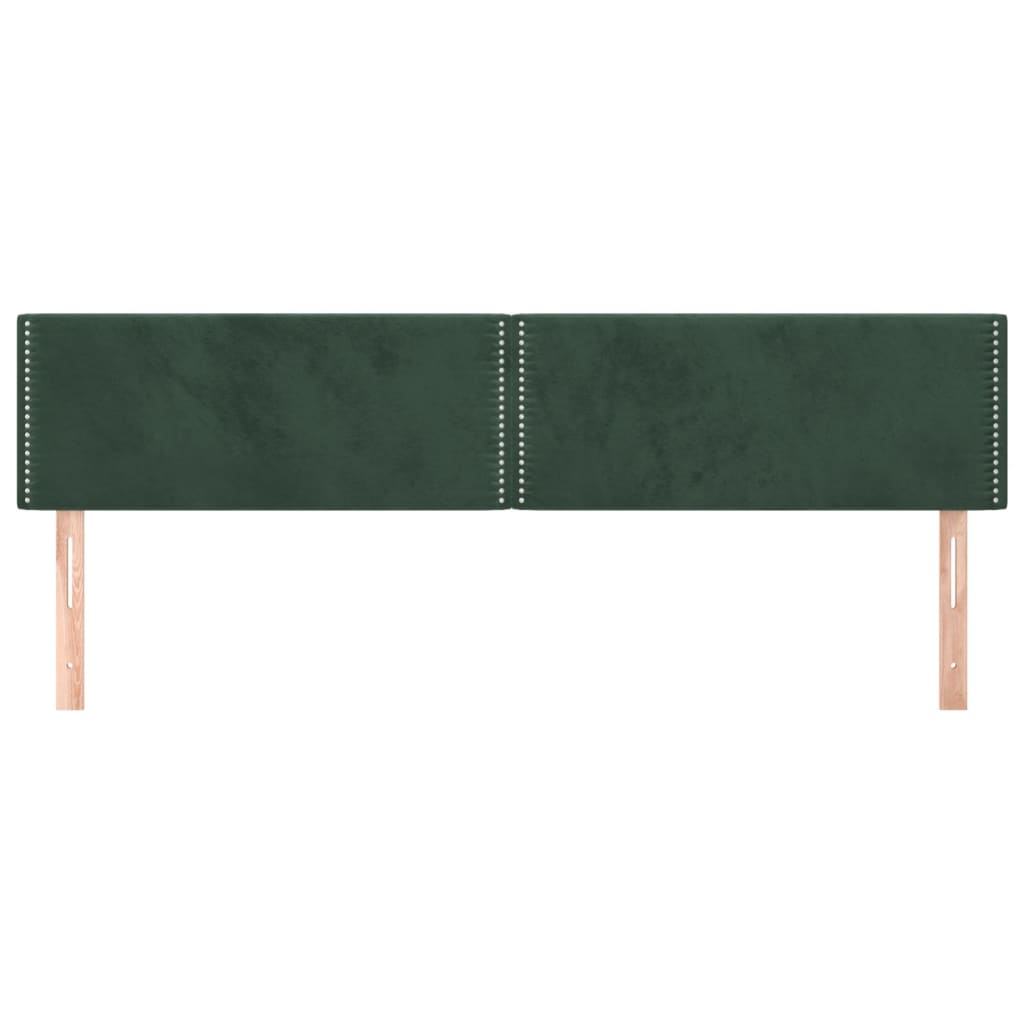 vidaXL Hoofdborden 2 st 100x5x78/88 cm fluweel donkergroen afbeelding
