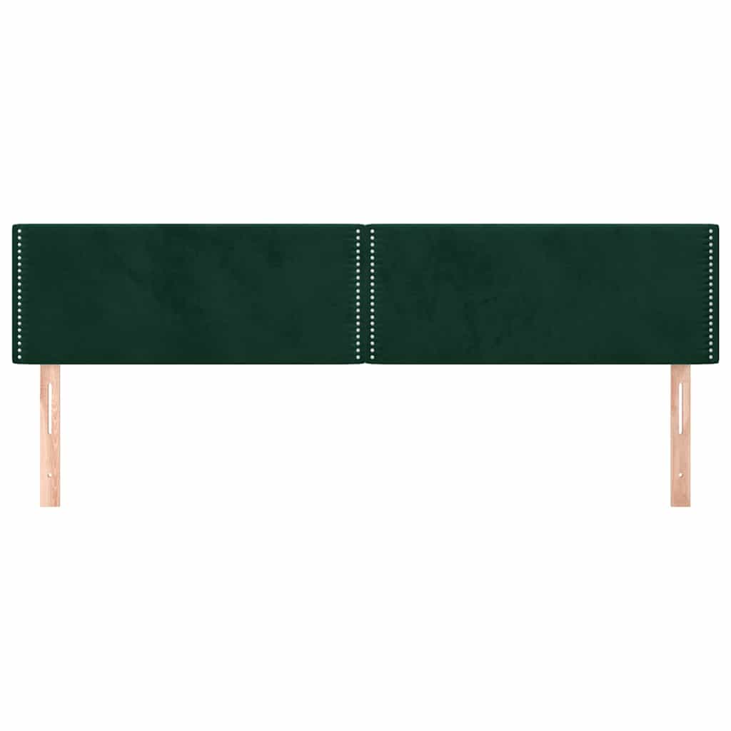 vidaXL Hoofdborden 200x5x78/88 cm fluweel donkergroen groen, foto 2