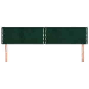Čelo postele tmavě zelené 100x5x78/88 cm samet - obrázek 3