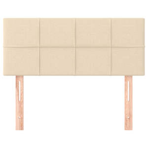 Čelo postele krémové 80 x 5 x 78/88 cm textil - obrázek 3