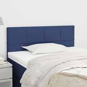 Čelo postele modré 80 x 5 x 78/88 cm textil - obrázek 1