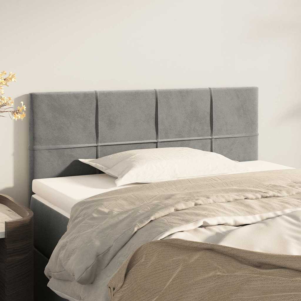 vidaXL sengegavl 80x5x78/88 cm fløjl lysegrå