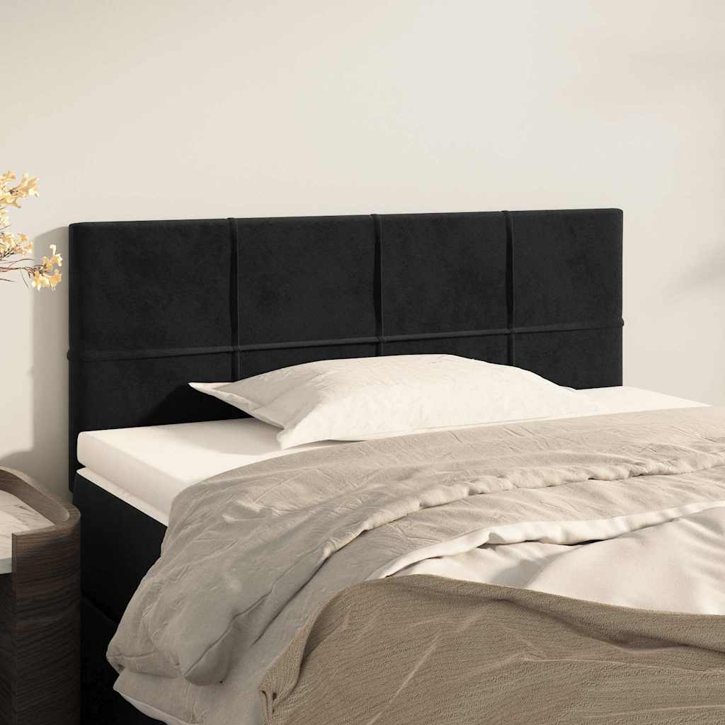 vidaXL sengegavl 80x5x78/88 cm fløjl sort