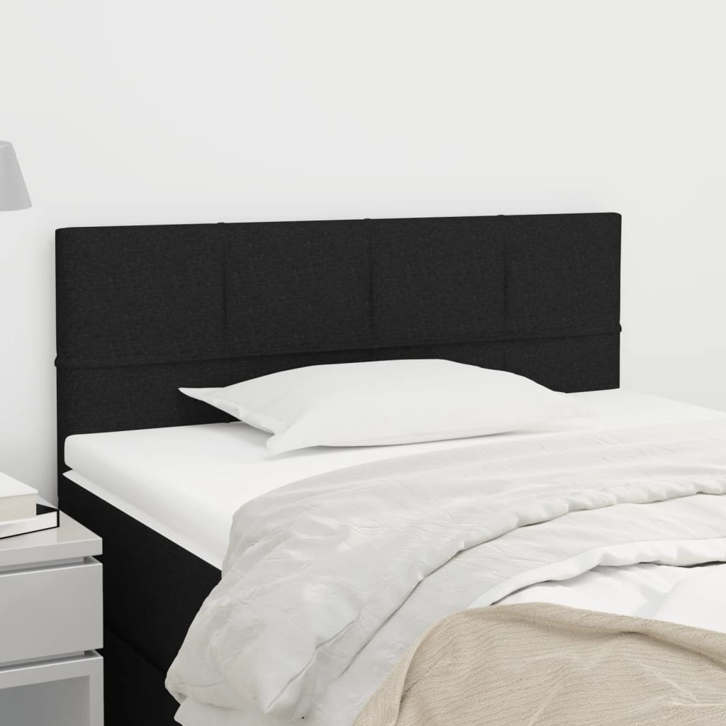 vidaXL Tăblie de pat, negru, 100x5x78/88 cm, textil