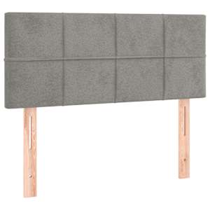 Čelo postele světle šedé 100 x 5 x 78/88 cm samet - obrázek 2